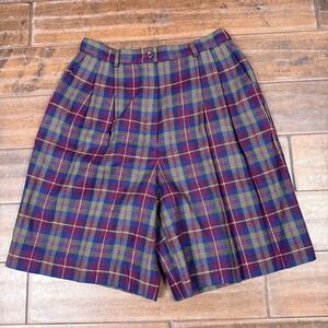 Pendleton Plaid Shorts Knockabout VTG | Purple Green Blue | Est Size Medium 28"